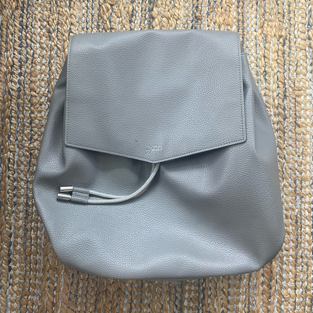 Freshly Picked Drawcord Backpack in Grey Leather